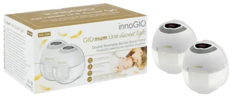 Tire-lait électrique double portable et discret InnoGIO GIOmum Line avec lumière