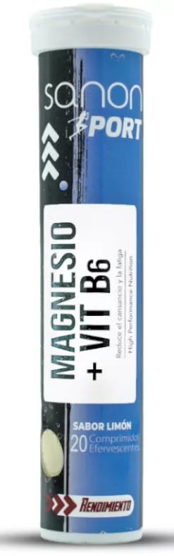 Sanon Sport Magnesio + Vitamina B6 Sabor Limón 20 Comprimidos Efervescentes
