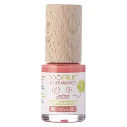 Toofruit Enfant Mains Jolies Mimines Vernis à Ongles Corail Pêche Biosourcé 10ml