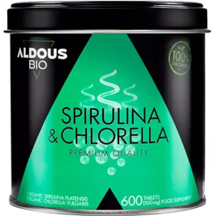 Aldous Bio Espirulina e Clorela 600 Comprimidos