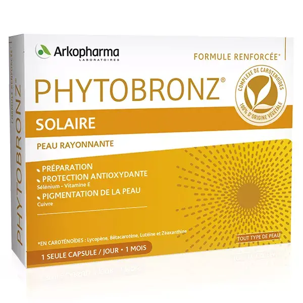 Arkopharma Phytobronz Préparateur Solaire Huiles Végétales 30 capsules