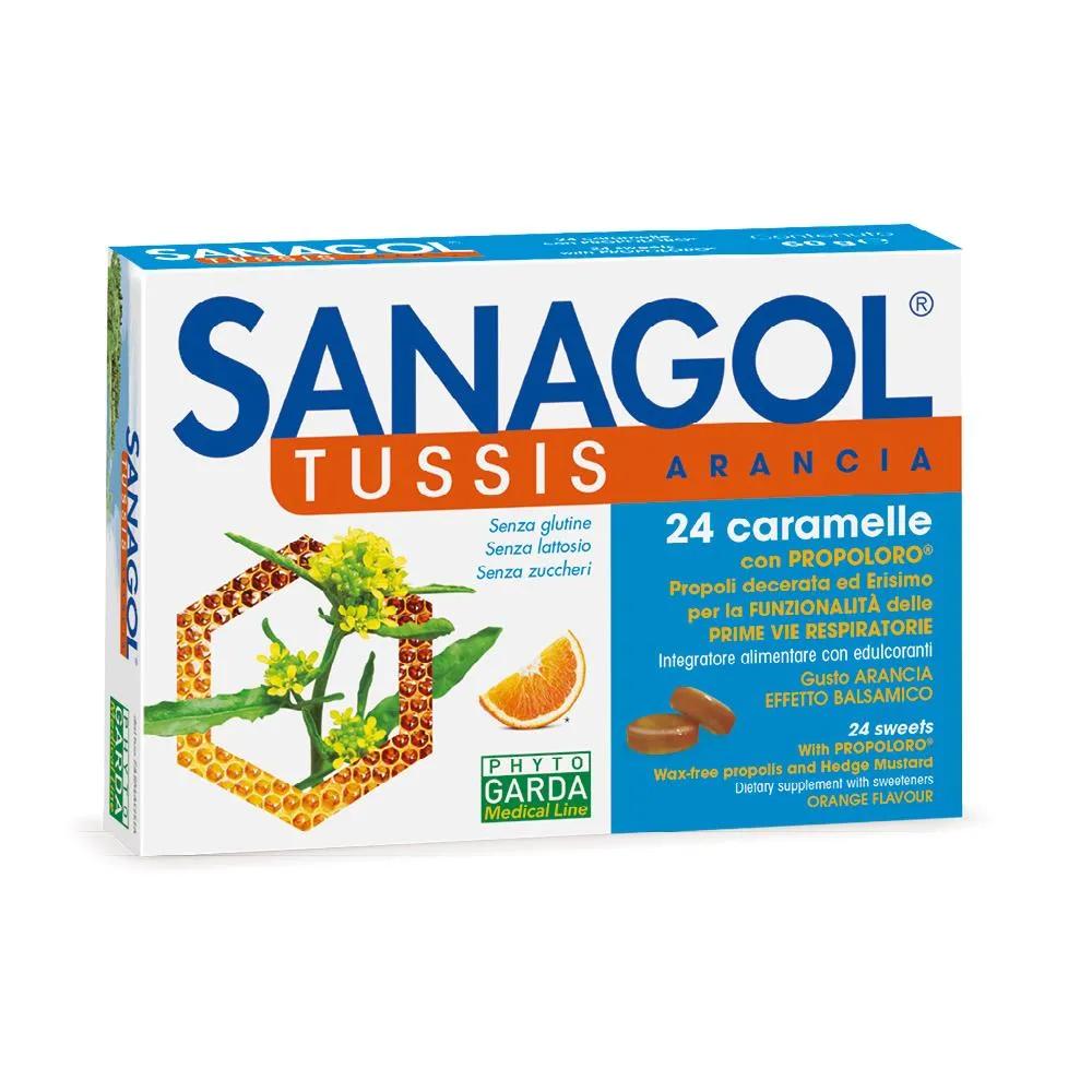 Sanagol Tuss Rinfrescanti Gusto Arancia 24 Caramelle