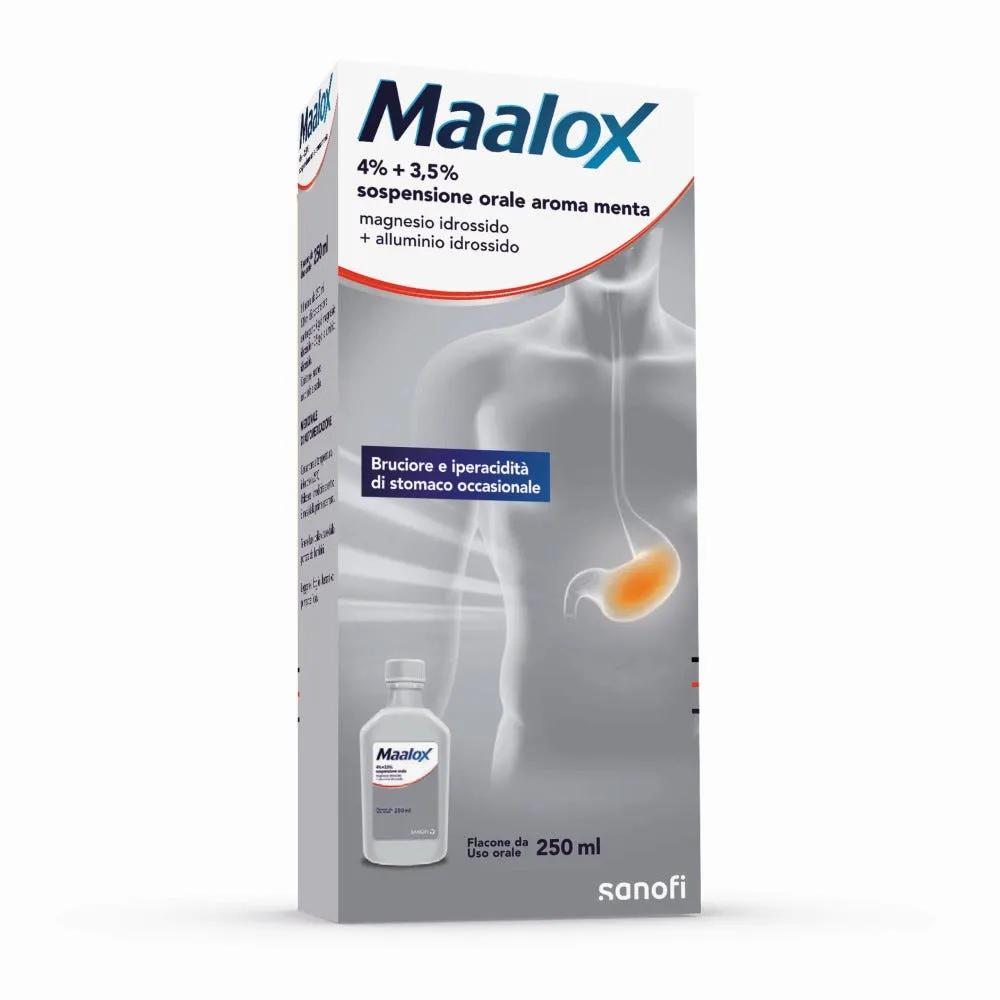 Maalox Sospensione Orale Aroma Menta 4%+3,5% Antiacido 250 ml