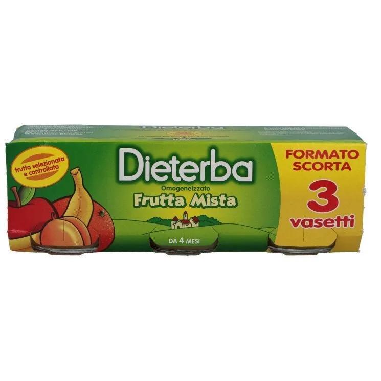 Dieterba Omogenizzato Frutta Mista 3 Vasetti da 80 g