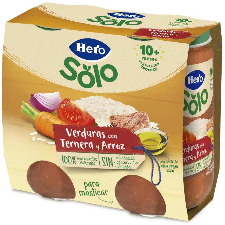 Hero Solo Pot met Groentestukjes met Rundvlees en Rijst +10m 2x235 gr