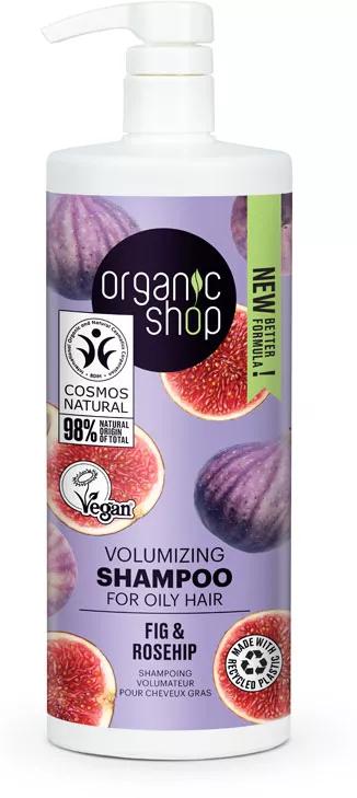 Organic Shop Shampoo Volumen  Óleoso Figo e Rosa Mosqueta 1 Litro