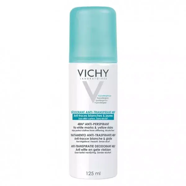 Vichy Deodorante Spray Anti-Tracce Bianche & Gialle 48h Lotto di 2 x 125ml