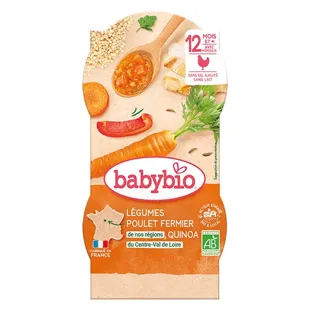 Babybio Menu du Jour Ciotola Mix di Legumi Pollo Quinoa dai 12 mesi 2 x 200g
