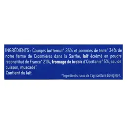 Babybio Repas Soir Assiette Butternut Pomme de Terre Fromage de Brebis +12m Bio 230g