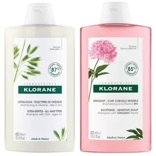 Klorane Shampoo Aveia 400 ml + Shampoo Peônia Orgânica 400 ml