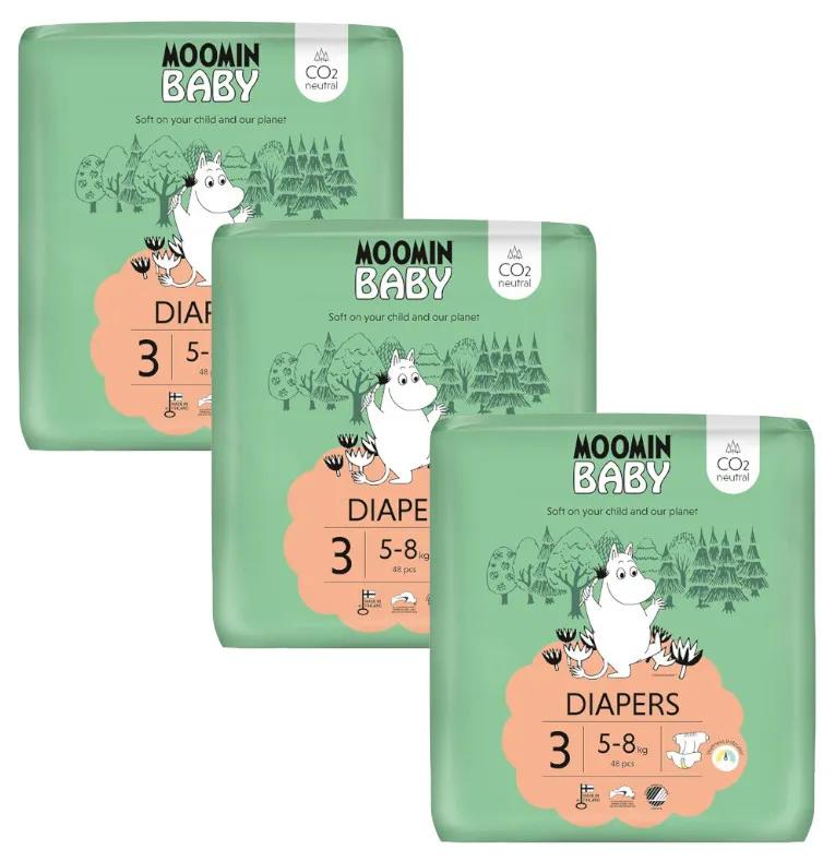 Moomin Baby Diapers Size 3 (5-8 Kg) 3x48 units