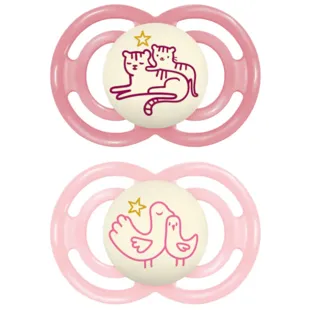 MAM Perfect Night Pacifier Bright Pink +6m 2 pcs