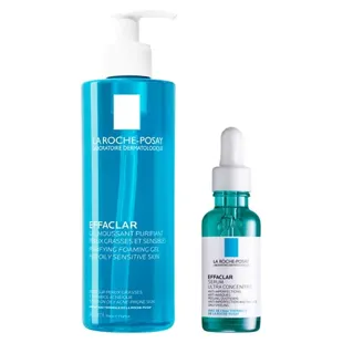 La Roche-Posay Effaclar Routine Anti-Imperfezioni Gel Detergente Purificante 400ml & Siero Ultra Concentrato 30ml