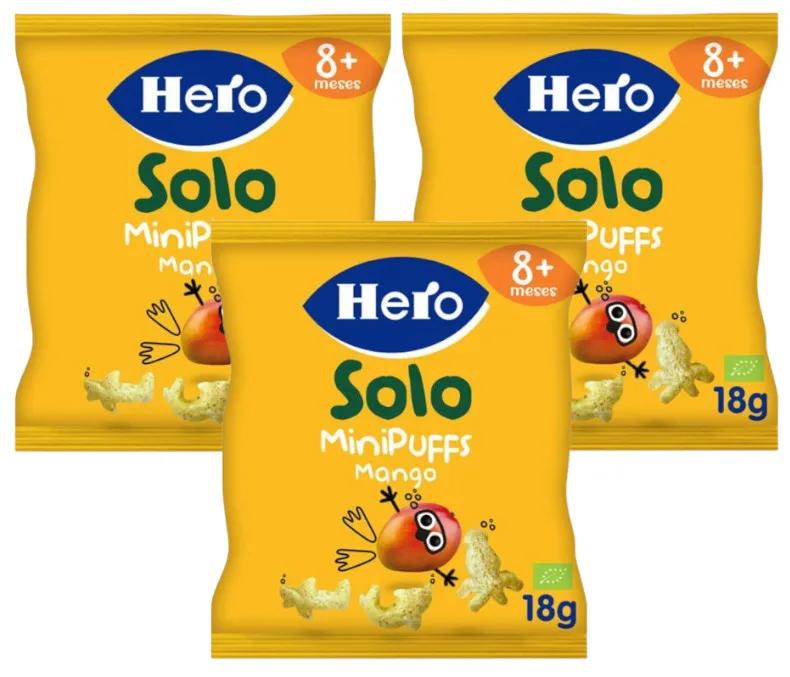 Hero Solo MiniPuffs Snack Mangue Bio +8m 3x18 gr