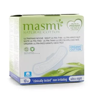 Masmi Compressas Noturnas Fine Ultra com Asas Algodão Orgânico 10 unidades