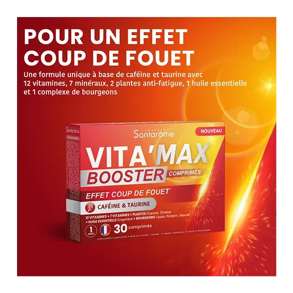 Santarome Vita'Max Booster Anti fatigue Caféine & Taurine 30 comprimés