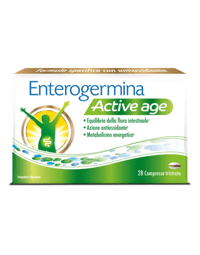 Enterogermina Active Age Integratore Con Probiotici e Vitamina B12 per l'Equilibrio della Flora Intestinale 28 Compresse