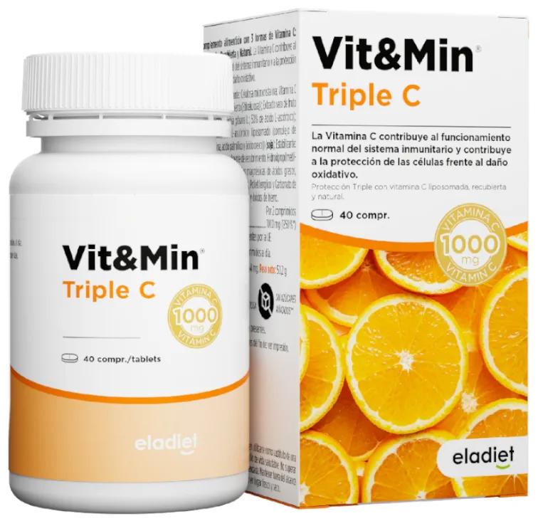 Eladiet Vit&amp;Min Triple C 1000 mg 40 Tablets