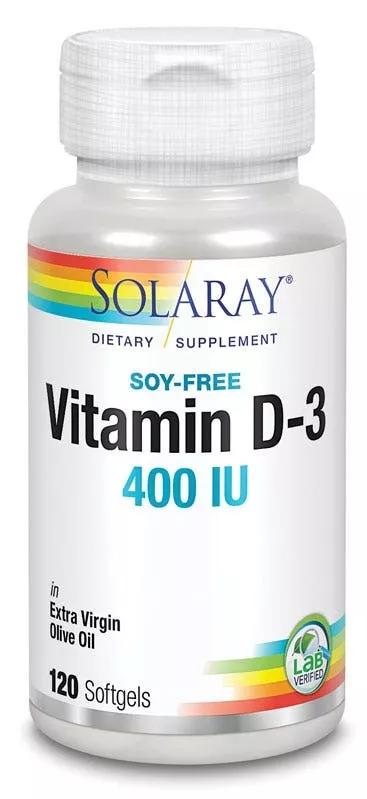 Solaray Vitamina D3 400 UI 120 Cápsulas