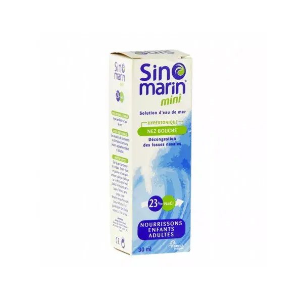 Sinomarin Hypertonic Sea Water Solution Blocked Nose Mini Spray Adults, Children and Infants 30ml