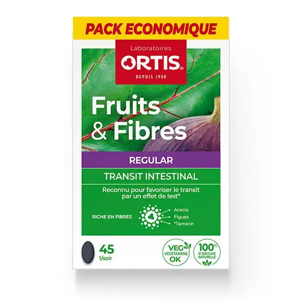 Ortis Transit Intestinal Fruits & Fibres Regular Pack Eco 45 comprimés