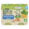 Blédina Les Récoltes Bio Epinards Semoule Saumon Lot de 2 x 200g