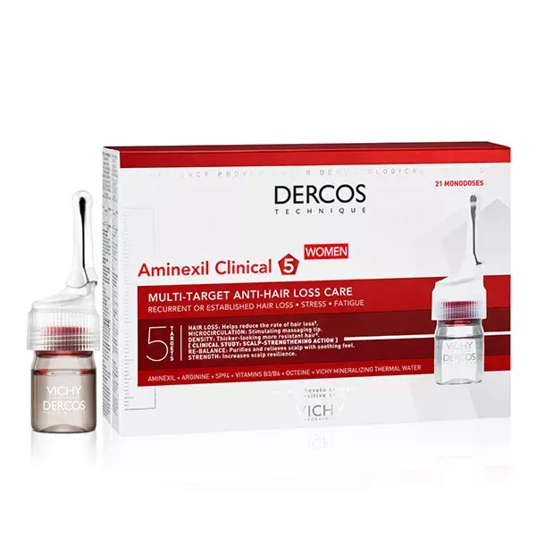 Vichy Dercos Aminexil Clinical 5 Anti-Hair Loss Treatment Women 21 Single Doses