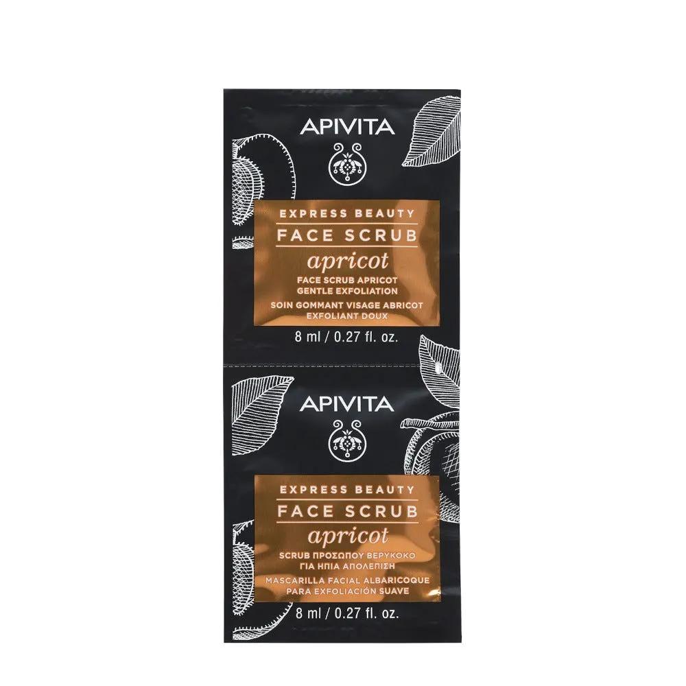 Apivita Express Beauty Apricot Scrub Viso Esfoliante Delicato 2x8 ml