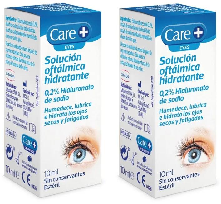 Care+ Moisturizing Ophthalmic Solution Lubricating Eye Drops 2x10 ml