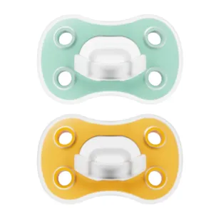 Dr Brown&#39;s Advantage One Piece Pacifier Green and Yellow 6-18m 2 pcs