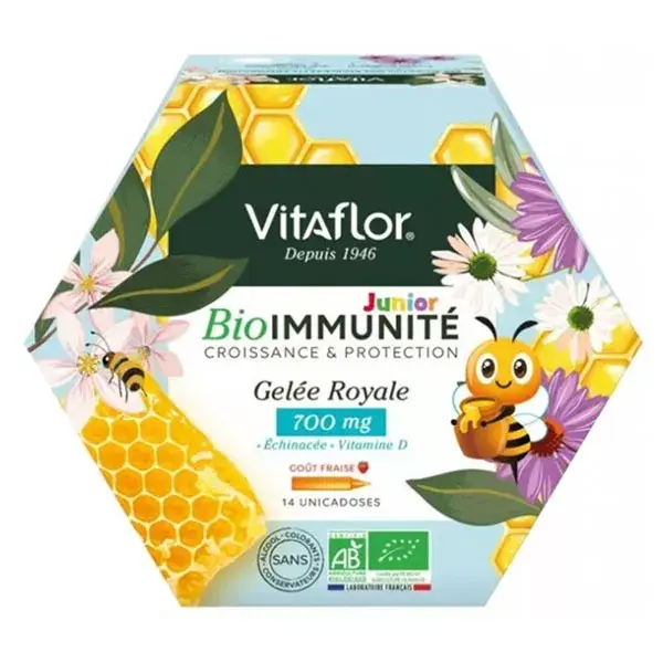 Vitaflor BioImmunité Junior Gelée Royale Bio 700mg 14 Unicadoses