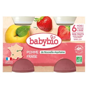 Babybio Mes Fruits Vasetti Mela Fragola dai 6 mesi 2 x 130g