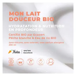 Energie Fruit Corps Peaux Délicates Lait Douceur Pêche Blanche & Eau de Riz Bio 200ml