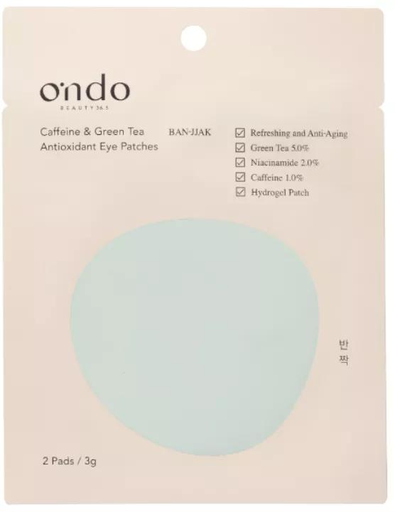 Ondo Beauty 36,5 Antioxidans-Augenpflaster mit Koffein und grünem Tee, 2 Einheiten