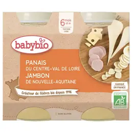 Babybio Repas Midi Pot Panais Jambon +6m Bio 2 x 200g