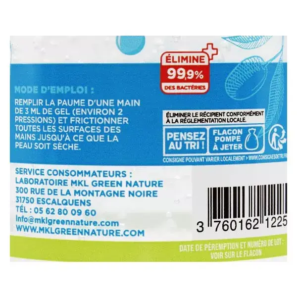 MKL Green Nature Gel Hydroalcoolique Pomme 300ml