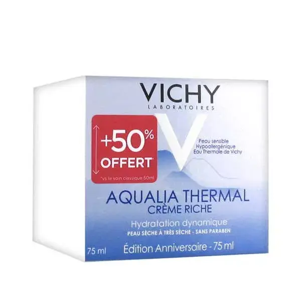 Vichy Aqualia Thermal Hidratación Dinámica Rica 75 ml + 50% GRATIS