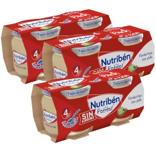 Nutribén Potitos Verduritas con Pollo +4m 6x120 gr