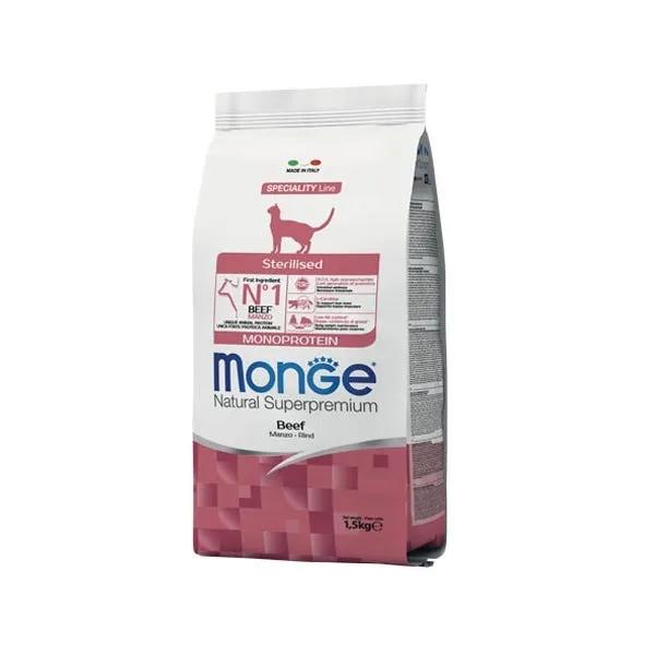 Monge Monoprotein Manzo Cibo Secco Gatti Adulti Sterilizzati Sacco 1,5 Kg