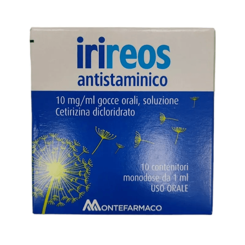 Irireos Cetirizina Liquida Sollievo Rapido dalle Allergie Stagionali 10 Flaconcini 10mg/ml