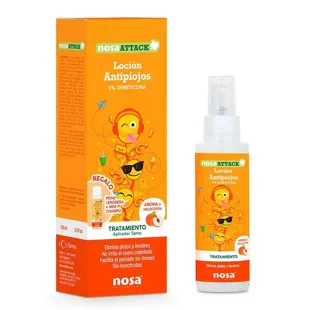 Nosa Loción Antipiojos Melocotón Attack 5% Dimeticona 100 ml