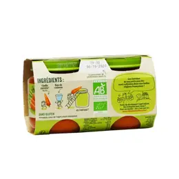 Blédina Les Récoltes Bio Pot Carottes +4m 2 x 130g