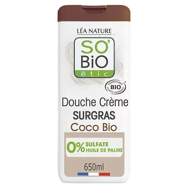So'Bio Étic Douche Crème Surgras Huile de Coco Bio 650ml