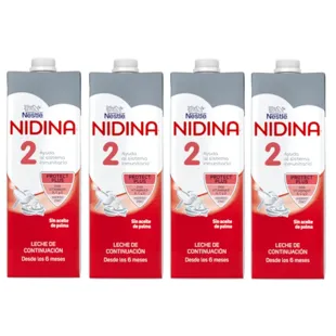Nidina 2 Liquid Follow-on Milk +6m 4x1 L