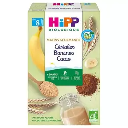 Hipp Bio Matins Gourmands Céréales Bananes Cacao +8m 250g