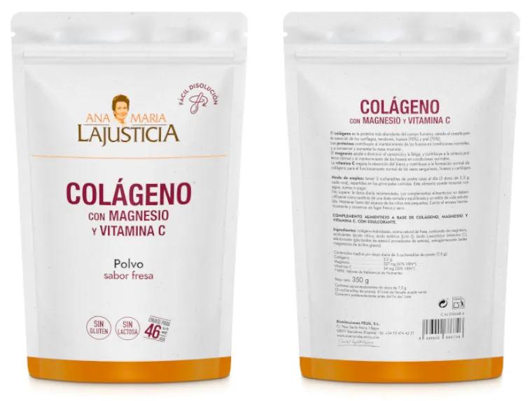 Ana Maria Lajusticia Collagène avec Magnésium et Vitamine C Saveur Fraise 350 gr 