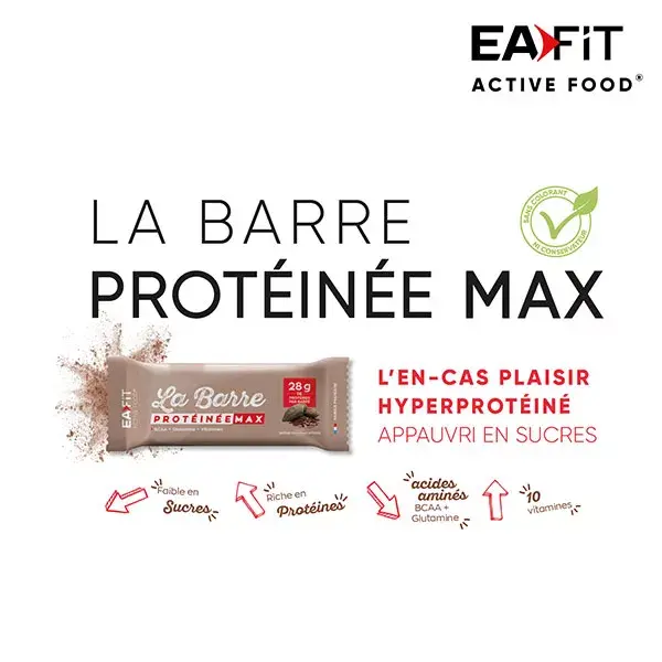 Eafit La Barre Protéinée Max Chocolat Intense 60g