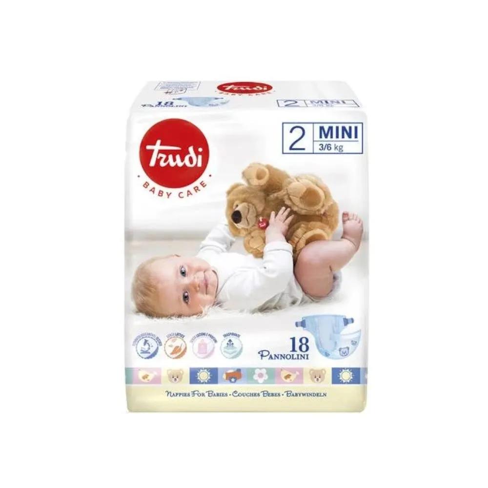 Trudi Baby Care Pannolini Assorbenti Antirritazioni 3-6 Kg 18 Pannolini