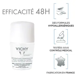 Vichy Déodorant Anti-Transpirant Peaux Sensibles Roll-On 50ml