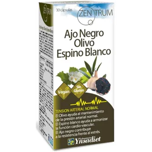 Ynsadiet Zentrum Black Garlic, Hawthorn and Olive 30 Capsules